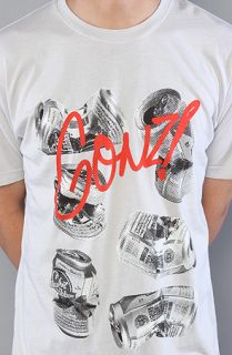 Gonz The Beer Cans Tee in Light Grey Concrete