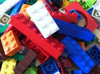 100 Unused New Lego Blocks Bricks in An Assortment of Different Colors