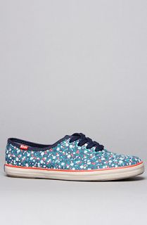 Keds The Champion Floral Sneaker in Ocean Blue