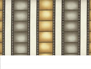 Lights Camera Action Movie Film Strip Lined Valance