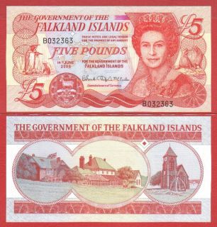  Falkland Islands 5 Pounds 14 6 2005 UNC P 17