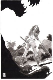  Sonja Ambushed She Devil with A Sword Original Art by Gene Espy