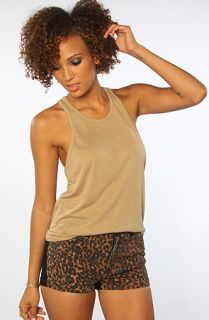 Obey The Sinister Nubby Slub Racerback Tank in Champagne Beige