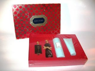 new sealed estee lauder youth dew gift set 4 pc perfume powder lotion