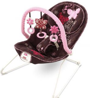 New Fisher Price Baby Mocha Pink Comfy Time Bouncer