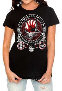 Five Finger Death Punch 5FDP American Capitalist Rock Girls Tee T