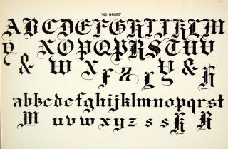  Old English Typeface Alphabet Letter Art Fancy Graphic Frank Atkinson