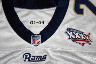 Marshall Faulk Game Used Super Bowl XXXVI Rams Jersey