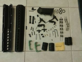  56 extra gun parts, lower parts kit & other supplies,tools, handguards