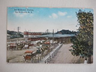 Far Rockaway RR Station Long Island NY New York 1916 Postcard Railroad
