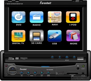 Farenheit Indash Car 7 Touchscreen Monitor DVD CD USB iPod Player 1