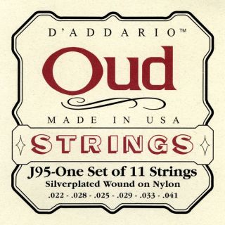 addario j95 silver plated wound oud string set
