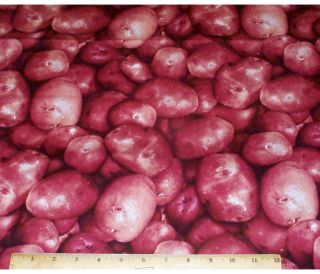 Potatoes Farmers Market Fat Quarter Fabric Cotton RJR Food Vegetables