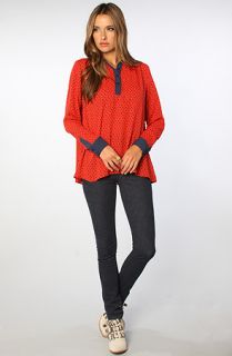 Free People The Printed Boyfriend Buttondown in Red Combo  Karmaloop