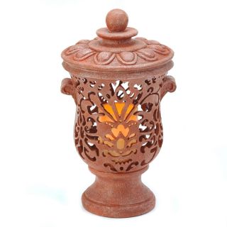 Flameless Candle LED Apothecary Antique Look Urn W Timer Gothic