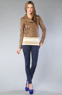 Obey The Trespassing Moto Jacket in Tan