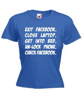 Funny Ladies Facebook Joke T Shirt All Sizes Colours Social Networking