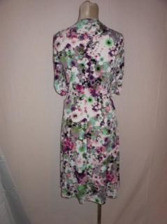 Maggy London Times Floral Fit & Flare Faux Wrap Career Cocktail Dress