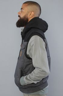 LRG The Gold Rush Vest in Black Concrete