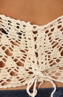 UNIF The Crochet Bodice in Cream Concrete