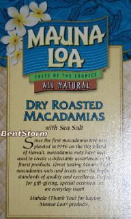 Mauna LOA Dry Roasted Macadamia Nuts w Sea Salt Hawaiian Gift Basket