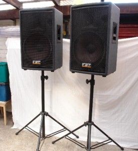 Pair of FBT Lightforce LF60 600W PA DJ Speakers with Stands