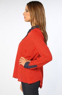 Free People The Printed Boyfriend Buttondown in Red Combo  Karmaloop