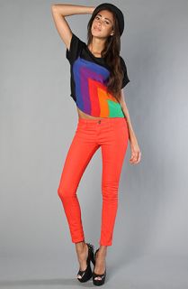 Motel The Tina Crop Top in Rainbow Concrete