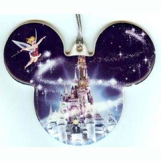 DISNEY Holiday Castle MICKEY Mouse Ears Tinkerbell Christmas Ornament
