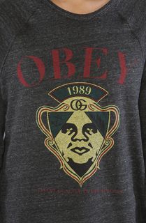 Obey The Genuine Article Crewneck Sweatshirt in Heather Onyx
