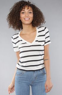Vans The Striped Tee in White Concrete