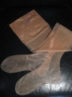  Flat Knit Sheer Nylon Stockings Hosiery 8 5 Sandalfoot