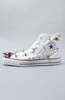 Gasoline Glamour The All Over Studded High Top in White and