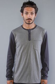 RVCA The Canal Henley in Grey Noise Concrete