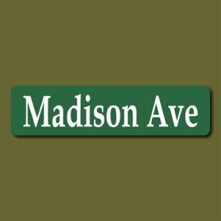 Madison Avenue New York NYC Shopping 6x24 Street Sign