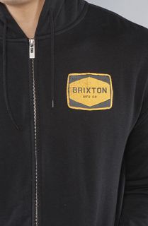 Brixton The Stern Zip Up Hoody in Black