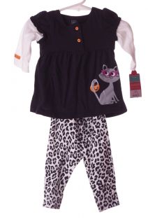 Carters Baby Girl Glitter Cat LS Doll Top Cheetah Pants Leggings NB 3
