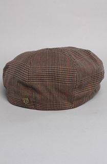 Brixton The Brood Hat in Brown Burgundy Plaid