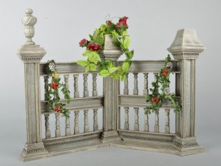 Christmas Holiday Decor Resin Fence Display for Motionette Figures