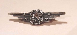  Aircraft Sterling Silver Wings Lapel Pin with Pegasus Signed Fetting