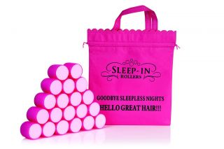 20 Velcro Sleep in Rollers New Extra Large Hot Pink Hair Dryer Hood
