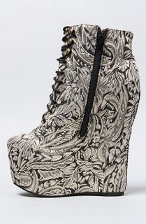  shoe in black and gold floral fabric $ 155 00 converter share on