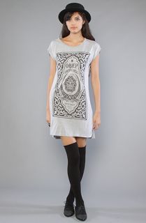 Obey The Moroccan Label Graphic Dress in Heather Gray