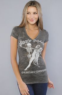 Obey The Dancin With Death Burnout Deep VNeck Tee