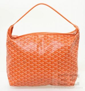 Goyard Orange Chevron Canvas Fidji Hobo Handbag