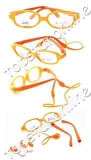  Plastic TR90 Detachable Eyeglasses Square Yellow Frame XO1015
