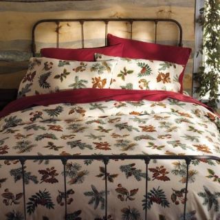 Gaiam Pincone Organic Cotton Flannel Duvet Cover Queen Holiday