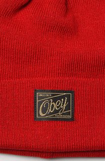 Obey The Jobber Beanie in Red Concrete