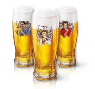 Euro 2012 500 ml Beer Glass Luis Figo Tyskie Beer Brand New