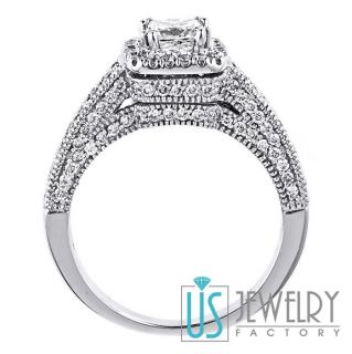 51 Ct F VS1 Radiant Excellent Cut Diamond Engagement Ring Certified